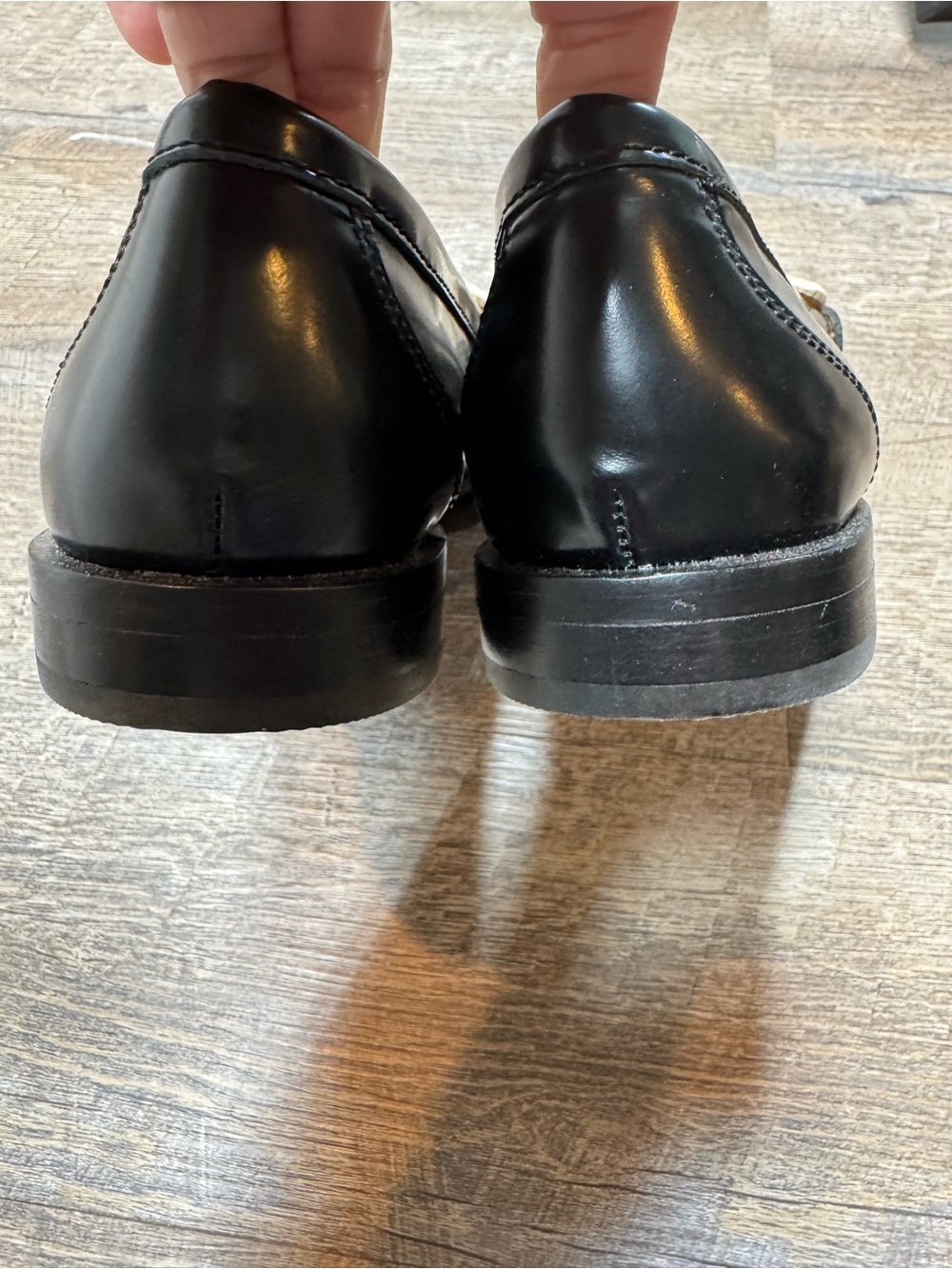 Madewell Black and White Leather Women's Penny Loafers - Picture 8 of 15